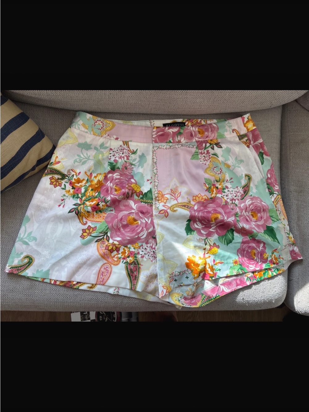 Eloquii Floral Patchwork Shorts size 16